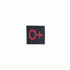 Шеврон вышитый группа крови квадратный O (I) Rh+ Black