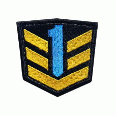 Шеврон вышитый Prof1group logo на липучке (Синьо-жовтий)