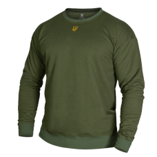 Свитшот Basic Cotton Оливка золотой трезубец (7407)