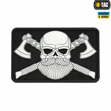 M-Tac нашивка Bearded Skull 3D PVC Black/White (сорт 2)