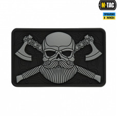 M-Tac нашивка Bearded Skull 3D PVC Black/Grey (сорт 2)