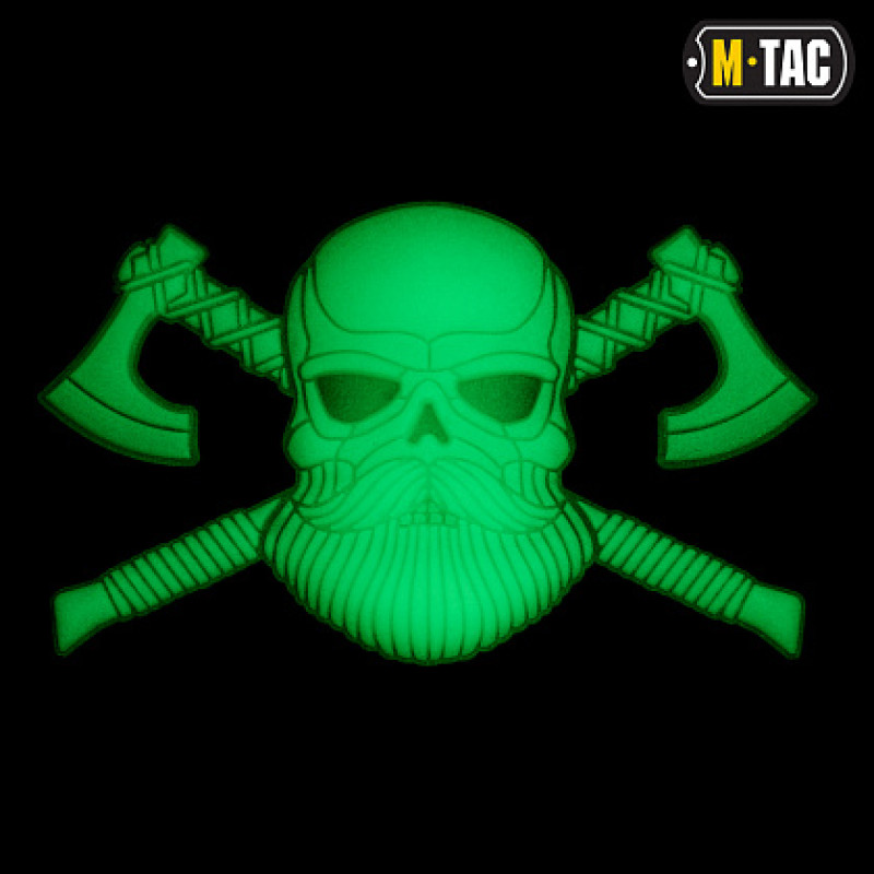 M-Tac нашивка Bearded Skull 3D PVC Black/GID