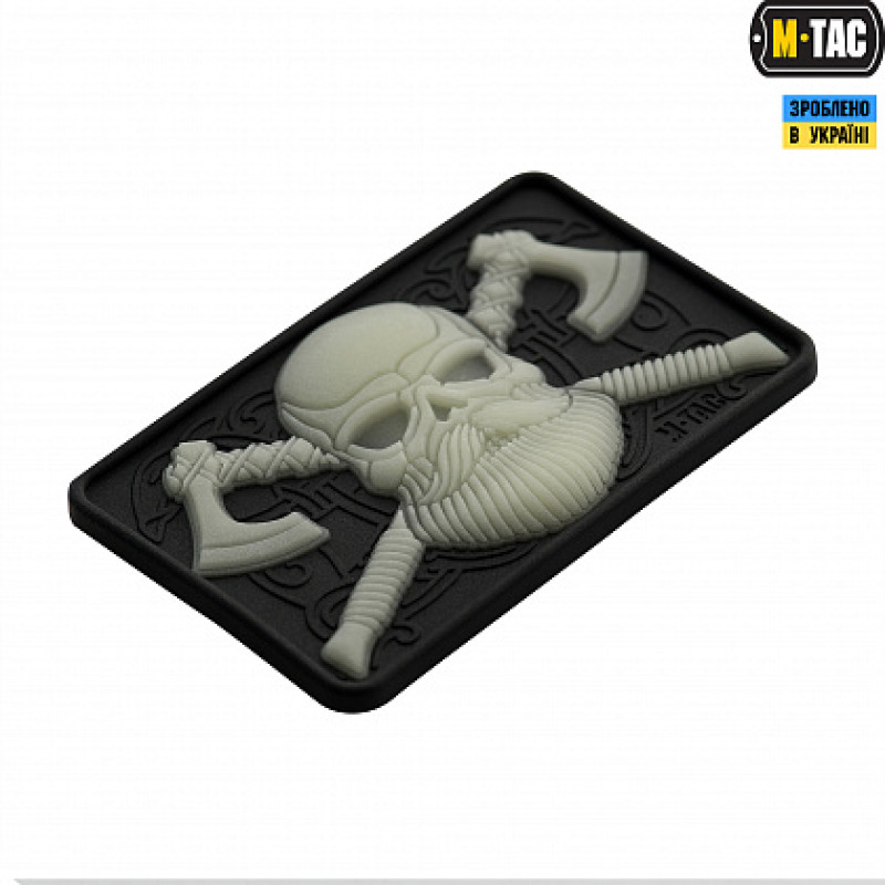 M-Tac нашивка Bearded Skull 3D PVC Black/GID