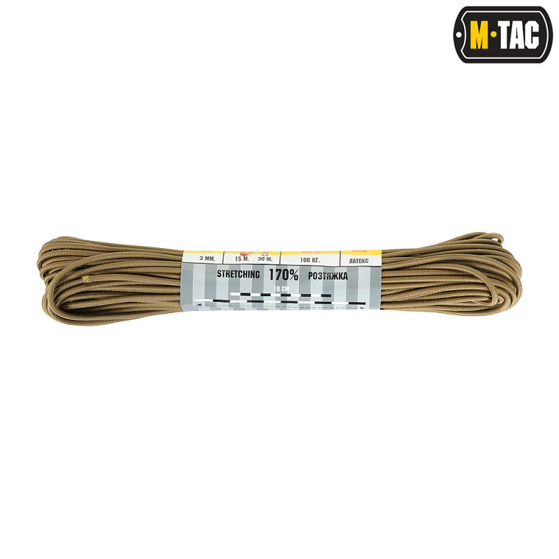 M-Tac паракорд Shock-Cord 3mm Coyote 15м