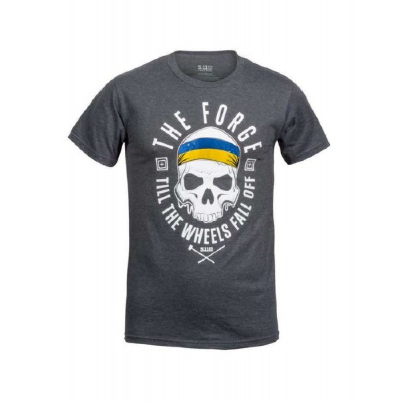 Футболка 5.11 THE FORGE UKRAINIAN FLAG TEE (лімітована серія), CHARCOAL HEATHER