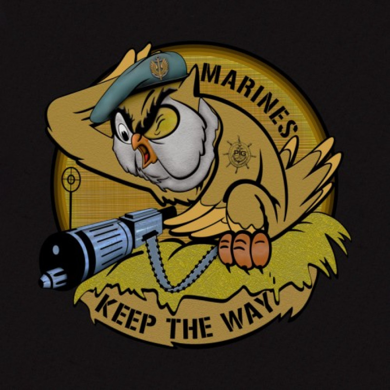Футболка c рисунком MARINES, Combat Black