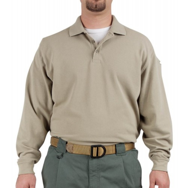 Футболка Поло тактическая с длинным рукавом 5.11 Tactical Professional Polo - Long Sleeve, Silver Tan