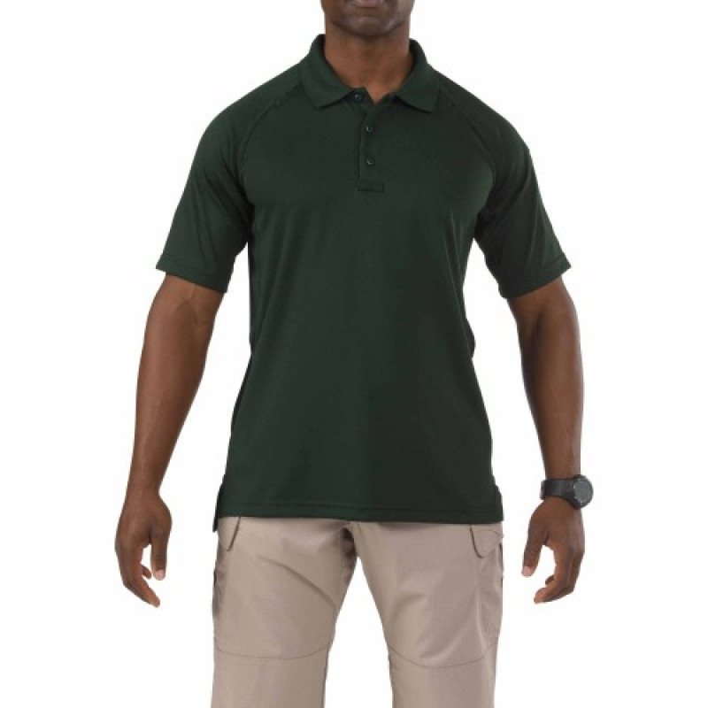 Футболка чоловіча поло тактична з коротким рукавом 5.11 Performance Polo - Short Sleeve, Synthetic Knit, L.E. Green