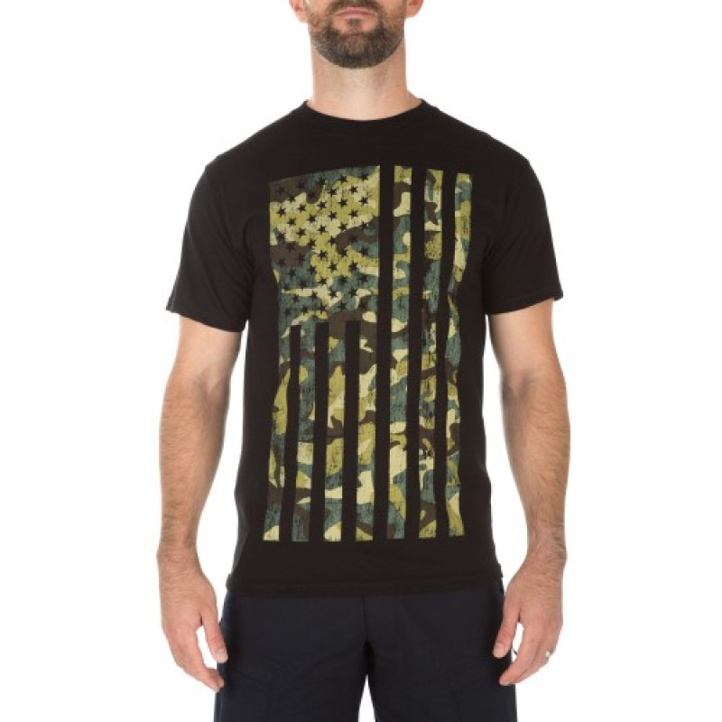 Футболка з малюнком 5.11 Camo Flag Tee, Black