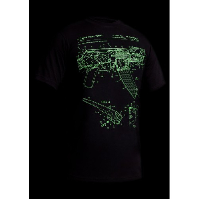 Футболка со светящимся рисунком AK-47 Rifle Legend NightGlow Series, Graphite