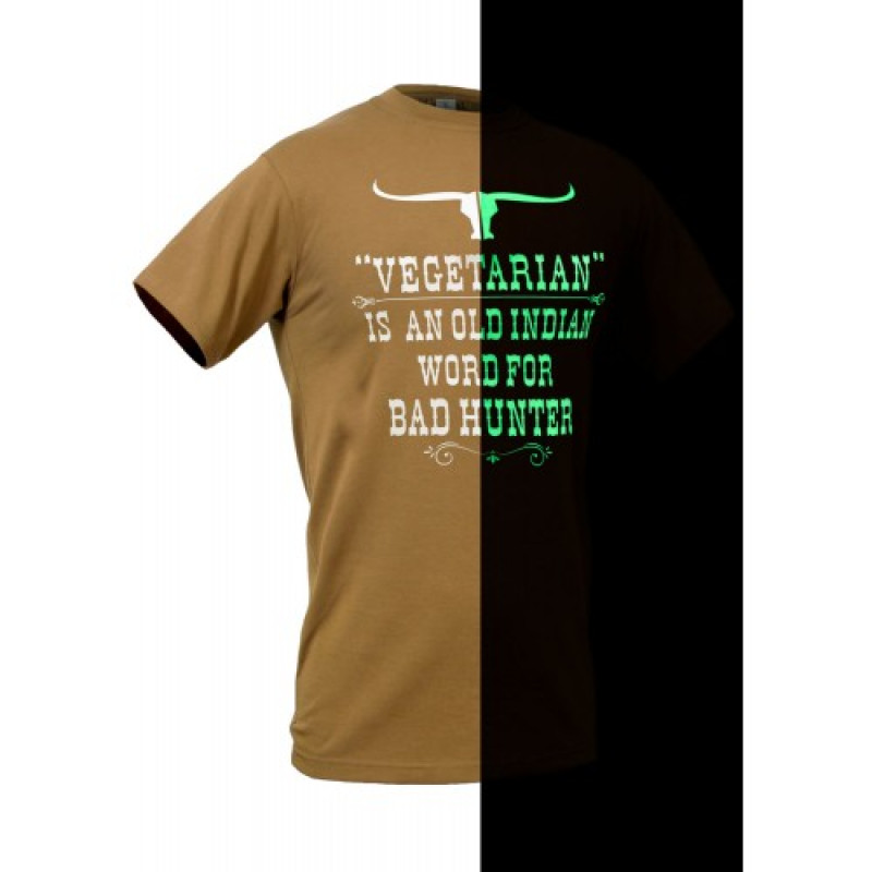 Футболка со светящимся рисунком Vegetarian NightGlow Series, Coyote Brown