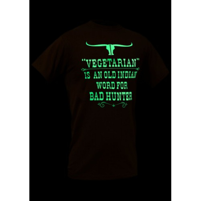 Футболка со светящимся рисунком Vegetarian NightGlow Series, Coyote Brown