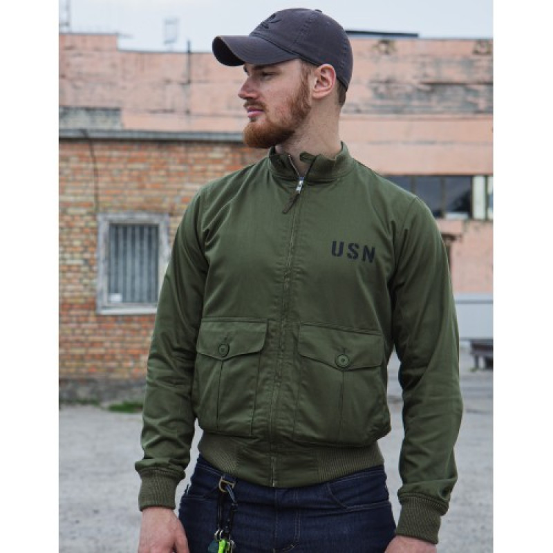Куртка-бомбер USN-37J1 Pilot Jacket, Olive Drab