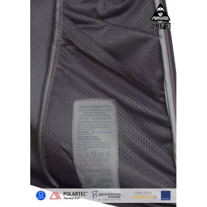 Куртка утепляющая зимняя PCWJ-Thermal Pro (Punisher Combat Warmer Jacket Polartec Thermal Pro), Graphite