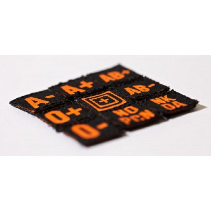 Набір шевронів група крові на липучці 5.11 BLOOD TYPE PATCH KIT (комплект) Multi