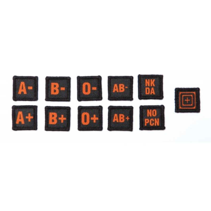 Набір шевронів група крові на липучці 5.11 BLOOD TYPE PATCH KIT (комплект) Multi