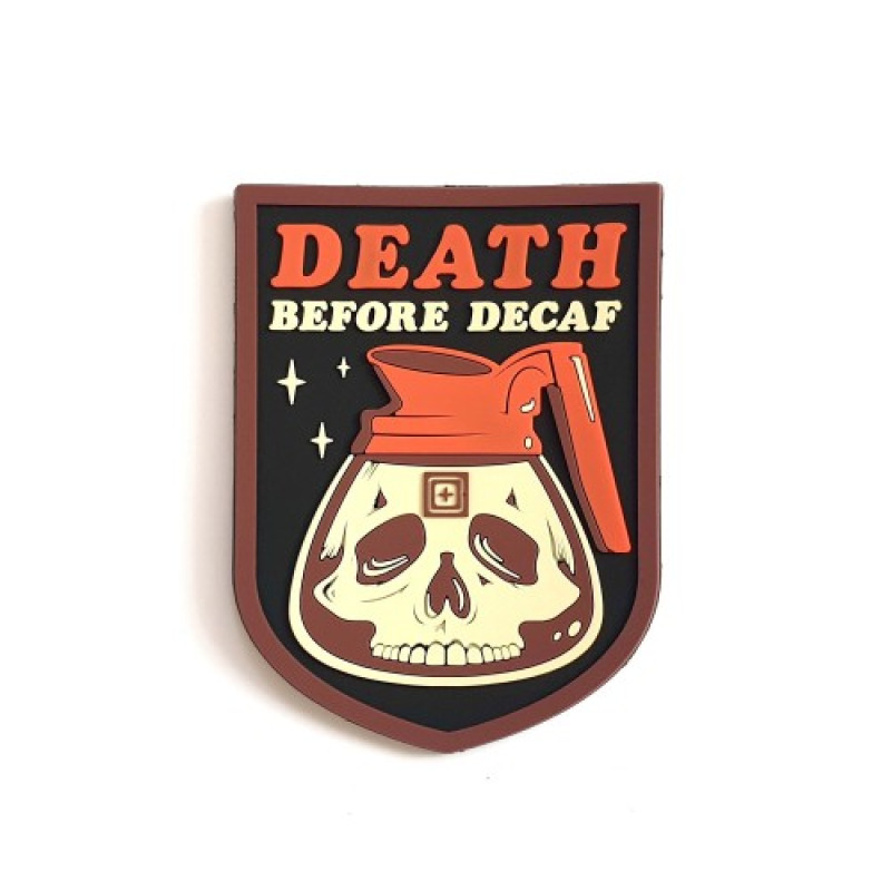 Нашивка 5.11 Tactical Death Before Decaf Patch, Red