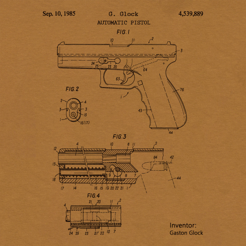 Футболка с рисунком "GLOCK Pistol Legend" арт. UA281-29891-CB-GK