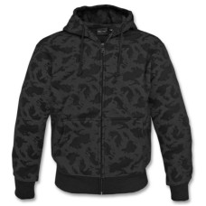 Реглан з капюшоном на камуфляжний блискавки, Black camo