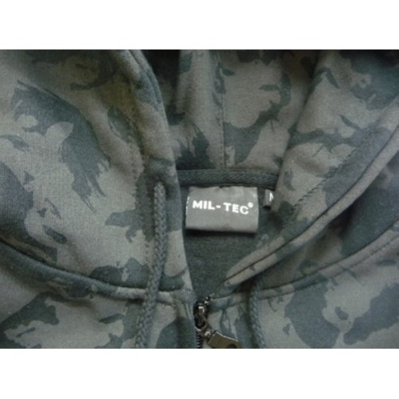 Реглан з капюшоном на камуфляжний блискавки, Black camo