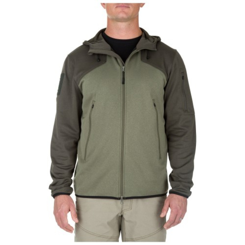 Реглан тактический на молнии с капюшоном 5.11 Reactor FZ Hoodie 2.0, Sage Green