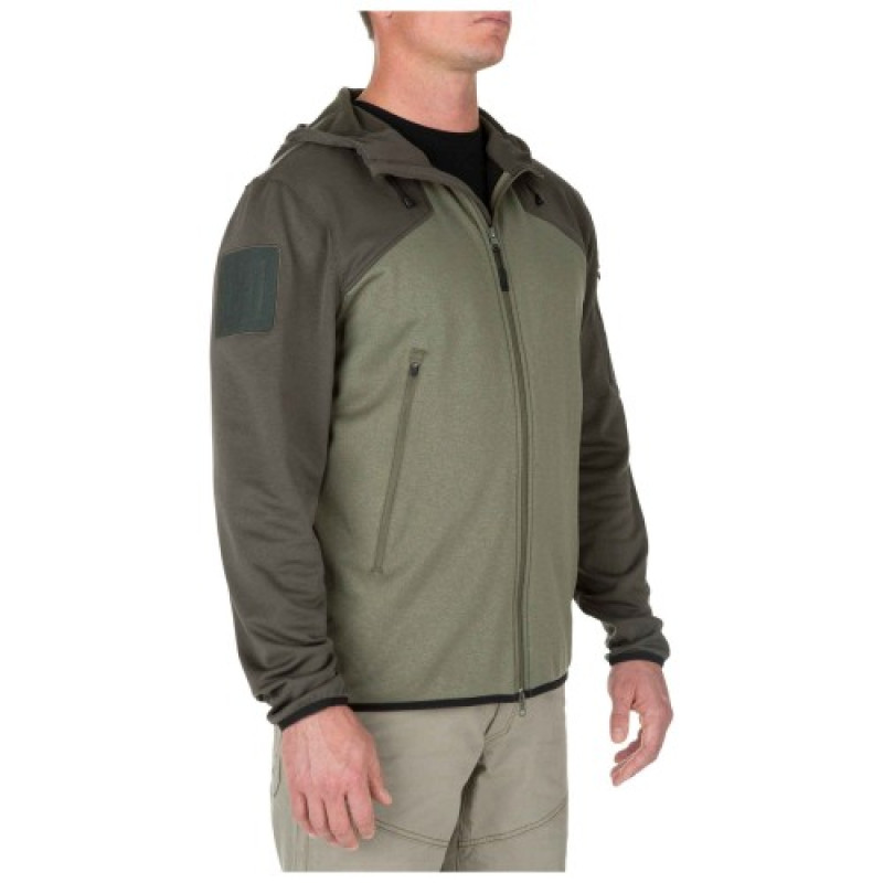 Реглан тактический на молнии с капюшоном 5.11 Reactor FZ Hoodie 2.0, Sage Green