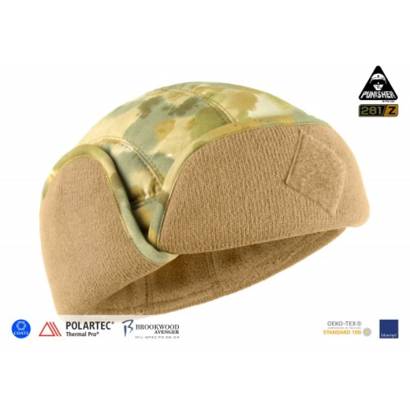 Шапка польова зимова PCWAH-P.Fill (Punisher Combat Winter Ambush Hat, Polartec P.Fill/Thermal pro), Covert Arid Camo Pat. D 697,319