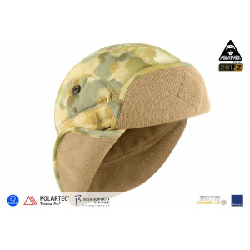 Шапка польова зимова PCWAH-P.Fill (Punisher Combat Winter Ambush Hat, Polartec P.Fill/Thermal pro), Covert Arid Camo Pat. D 697,319