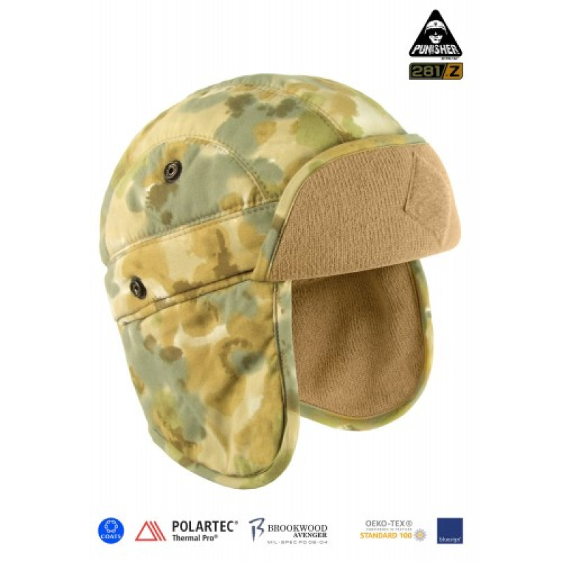 Шапка польова зимова PCWAH-P.Fill (Punisher Combat Winter Ambush Hat, Polartec P.Fill/Thermal pro), Covert Arid Camo Pat. D 697,319
