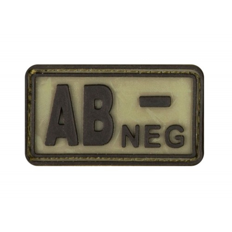 Шеврон резиновый группа крови AB NEG- на липучке, Multi