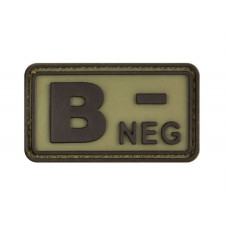 Шеврон резиновый группа крови B NEG- на липучке, Multi