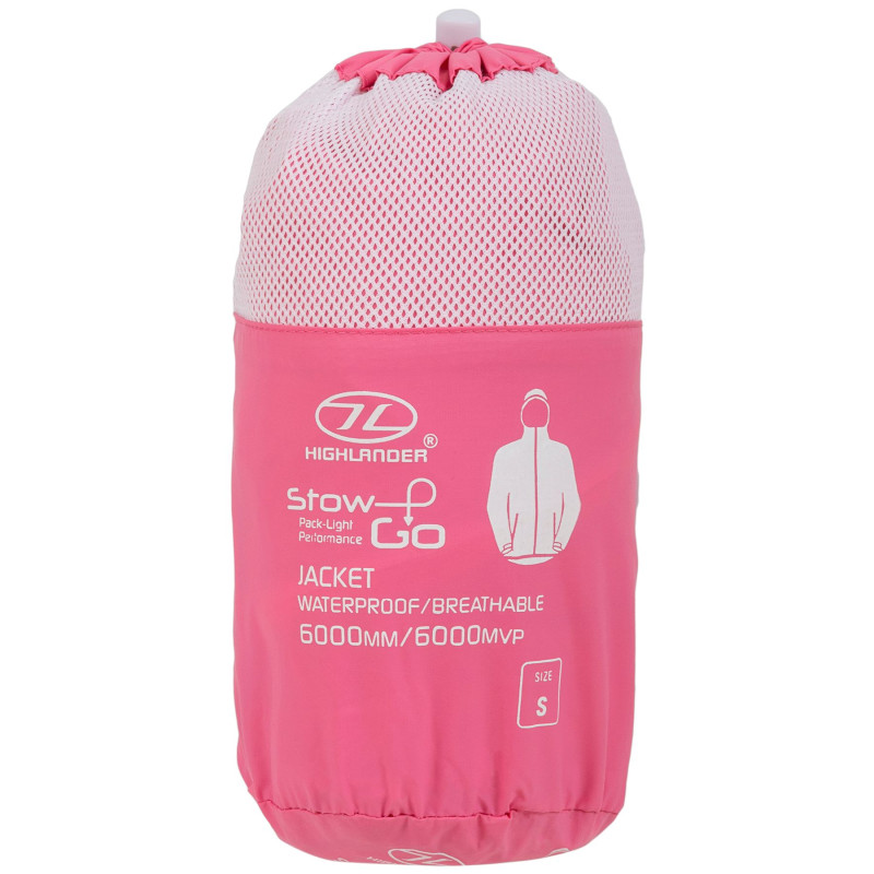Ветровка женская Highlander Stow & Go Pack Away Rain Jacket 6000 mm Pink S (JAC077L-PK-S) арт. 928373