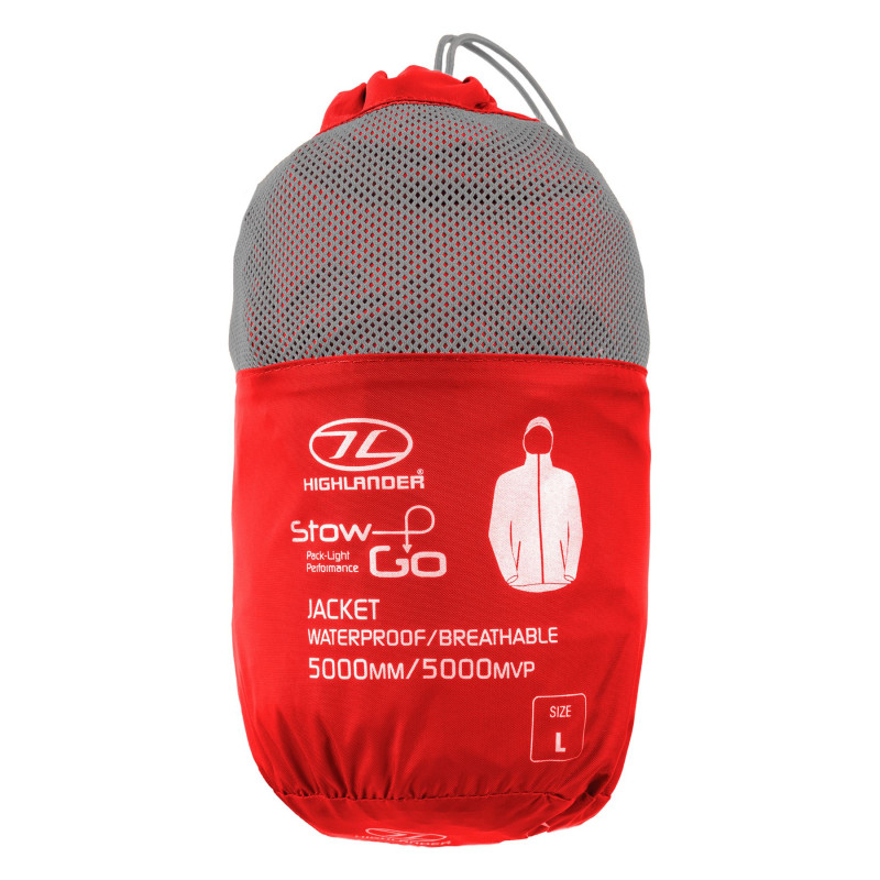Ветровка мужская Highlander Stow & Go Pack Away Rain Jacket 6000 mm Red L (JAC077-RD-L) арт. 928377