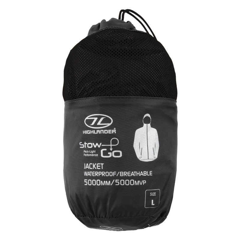 Вітровка чоловіча Highlander Stow & Go Pack Away Rain Jacket 6000 mm Black XL (JAC077-BK-XL) арт. 927879