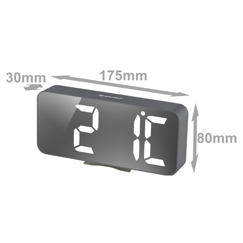 Часы настольные Bresser MyTime Echo FXL Grey (8010072QT5WHI) арт. 928640