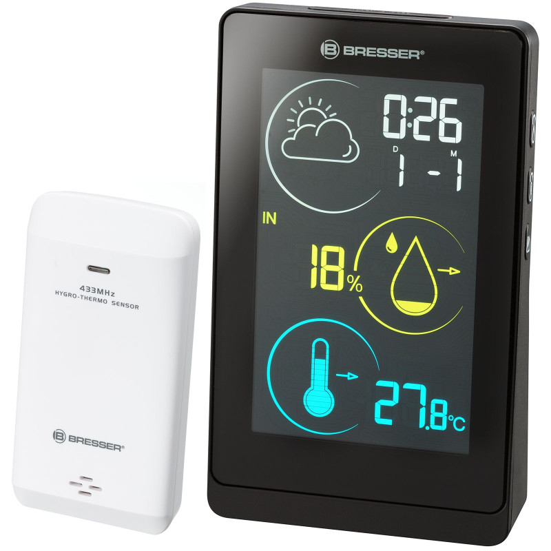 Метеостанция Bresser Colour weather station Temeo Life H Black (7008000CM3000) арт. 925521