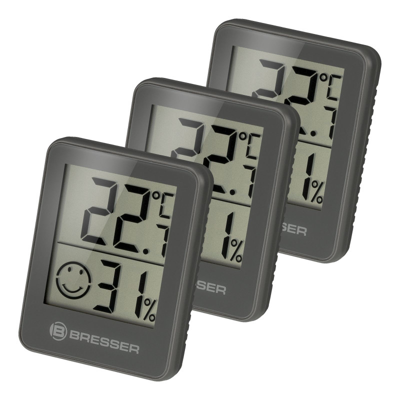 Термометр-гігрометр Bresser Temeo Hygro Indicator (3шт) Grey (7000010QT5000) арт. 928630