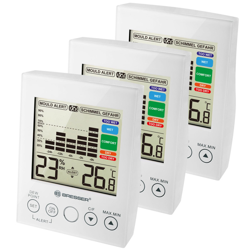 Термометр-гігрометр Bresser MA With Mould Alert White (3 шт) (7007412) арт. 927559