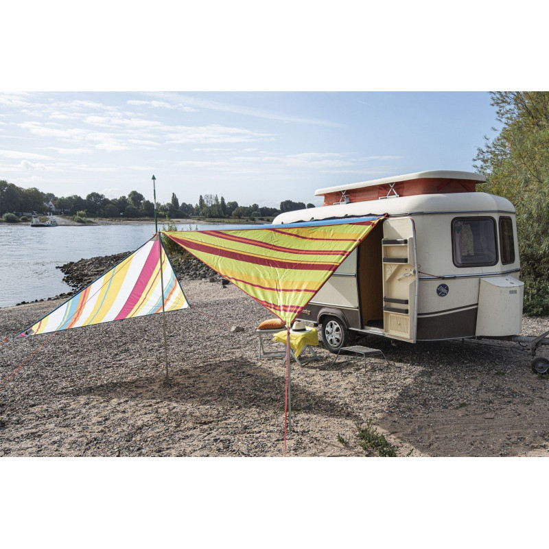 Тент High Peak Bent Caribbean Canvas AO Stripe Lime Punch (50008) арт. 927066