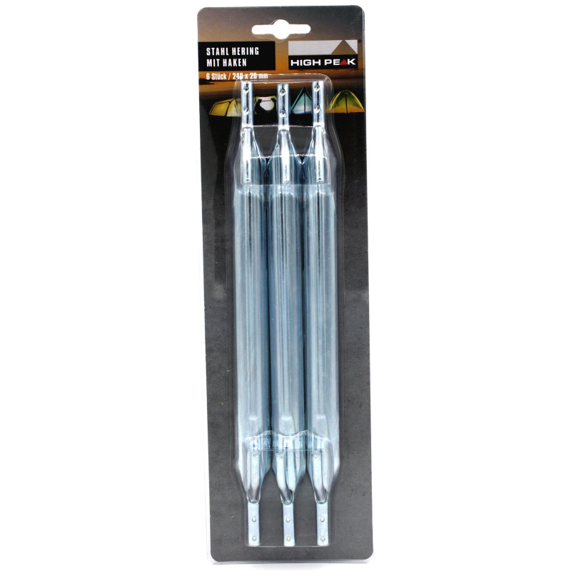 Колышки High Peak Steel V-Peg with Hook 24 см 6 шт. Silver (42209) арт. 928995